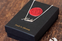 handmade silver name pendant with silver chain