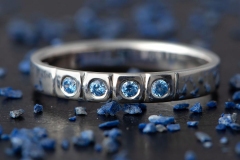 handmade sterling silver womens engagement ring with blue swarovski briliants